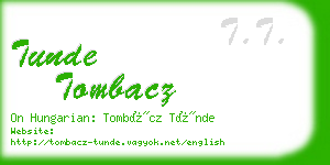 tunde tombacz business card